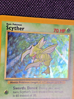 1999 Pokemon Scyther 10/64 Holo No Symbol ERROR*Lightly Played -- H6 - Image 2