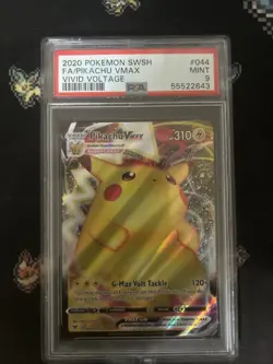 2020 Pokemon Sword & Shield FA Pikachu 044/185 VMAX Vivid Voltage - PSA 9 - Image 1