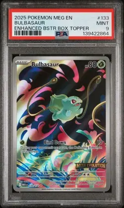Bulbasaur 133 Stamped Promo Pokemon Mega Evolution Box Topper PSA 9 MINT - Image 1