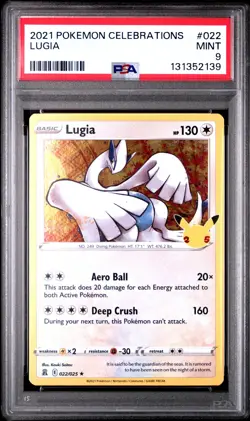 2021 POKEMON CELEBRATIONS #022 LUGIA PSA 9 - Image 1