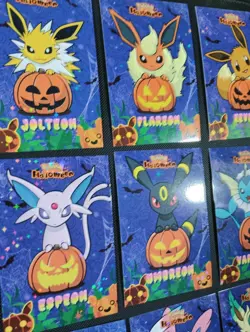 EEVEELUTIONS PUMPKIN SET POKEMON DATABASE HALLOWEEN Star HOLO PERU US SELLER - Image 3