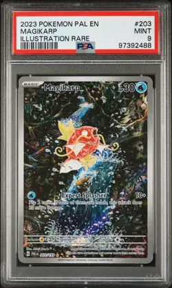 2023 POKEMON PAL EN-PALDEA EVOLVED ILLUSTRATION RARE #203 MAGIKARP PSA 9 - Image 1
