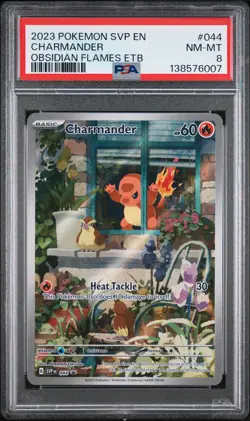 2023 POKEMON SVP EN-SV BLACK STAR PROMO #044 CHARMANDER PSA 8 - Image 1