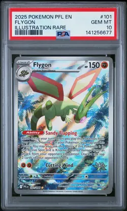 2025 POKEMON PFL EN-PHANTASMAL FLAMES ILLUSTRATION RARE #101 FLYGON PSA 10 - Image 1