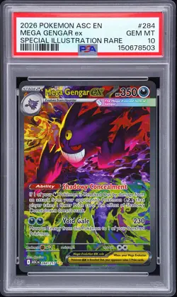 2026 POKEMON ASCENDED HEROES SPECIAL ILLUSTRATION RARE MEGA GENGAR EX PSA 10 - Image 1