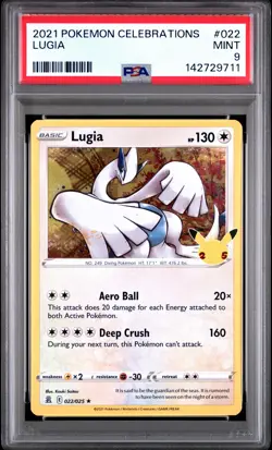 2021 POKEMON CELEBRATIONS #022 LUGIA PSA 9 - Image 1