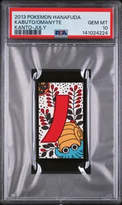 2013 POKEMON HANAFUDA KANTO JULY KABUTO/OMANYTE PSA 10 - Image 1