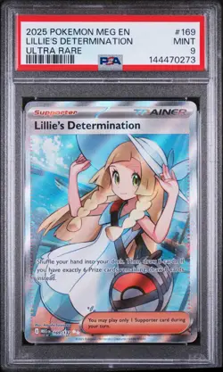 2025 POKEMON MEG EN-MEGA EVOLUTION ULTRA RARE #169 LILLIE'S DETERMINATION PSA 9 - Image 1