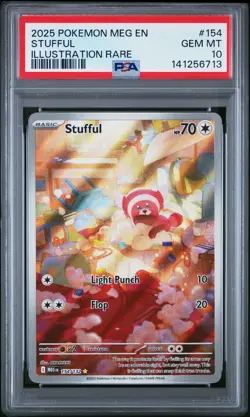 2025 POKEMON MEG EN-MEGA EVOLUTION ILLUSTRATION RARE #154 STUFFUL PSA 10 - Image 1