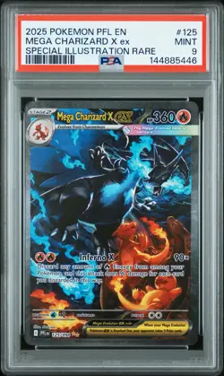 2025 POKEMON PHANTASMAL FLAMES SPECIAL ILLUSTRATION MEGA CHARIZARD X EX PSA 9 - Image 1
