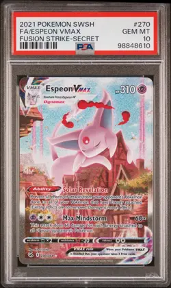 POKEMON 2021 FA/ESPEON VMAX-SECRET SWORD & SHIELD FUSION STRIKE #270 PSA 10 - Image 1
