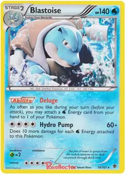 Blastoise - 16/101 - Rare - Theme Deck Exclusive TCG Pokemon - Image 1