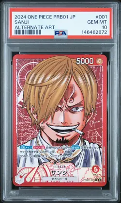 2024 ONE PIECE JAPANESE PRB01-PREMIUM BOOSTER ALTERNATE ART #001 SANJI PSA 10 - Image 1