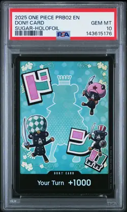 2025 ONE PIECE PRB02 SUGAR-FOIL DON!! CARD PSA 10 - Image 1