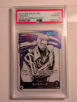 One Piece JPN Iceburg OP03 Alternate Art PSA 10 Gem Mint - Image 2