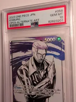 One Piece JPN Iceburg OP03 Alternate Art PSA 10 Gem Mint - Image 3