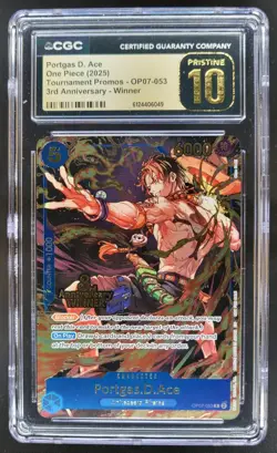 2025 ONE PIECE PORTGAS D. ACE PROMO 3RD ANNIV OP07-053 CGC 10 PRISTINE B PT - Image 1