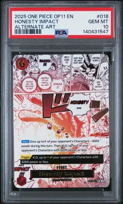 2025 One Piece OP11 En Honesty Impact Alternate Art #018 PSA 10 Gem Mint - Image 1