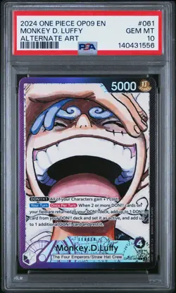2025 One Piece OP09 En Monkey D Luffy Alternate Art #061 PSA 10 Gem Mint - Image 1
