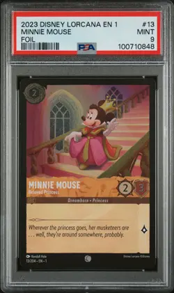 2023 DISNEY LORCANA THE FIRST CHAPTER FOIL MINNIE MOUSE - BELOVED PRINCESS PSA 9 - Image 1