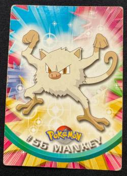 Mankey #56 Topps TV Animation Edition Blue Label Pokemon Card MP - Image 1