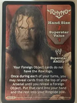 Rhyno Superstar Cards For WWE WWF Raw Deal TCG CCG Card Game NM - Image 1