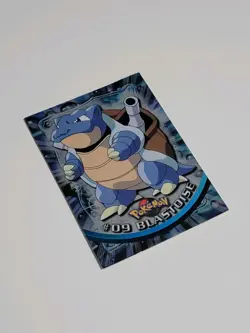 Pokemon Topps #09 Blastoise Holo Foil Card - Series 1 Blue Logo - Near Mint - Image 2