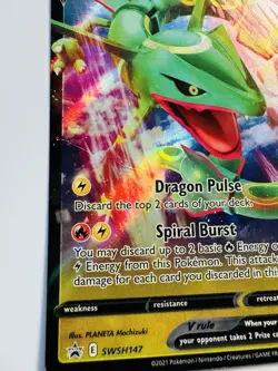Pokemon Rayquaza V Sword & Shield Promo Holo Card SWSH147 Black Star HP - Image 2