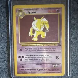 Pokemon TCG Fossil Hypno 8/62 Rare Stage 1 Psychic 90 HP Vintage 1999 Card - Image 1