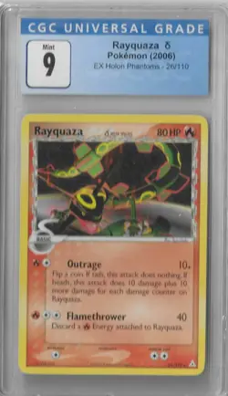 CGC 9 Mint Rayquaza 26/110 EX Holon Phantoms 2006 Pokemon TCG Card - Image 1