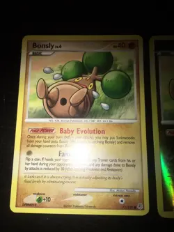 Bonsly 71/130 Diamond & Pearl Reverse & Non Holo Pokemon Card Common 2007 MP - Image 2
