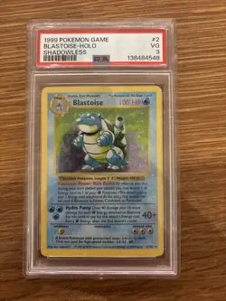 PSA 3 Blastoise Shadowless Holo Rare Base Set 1999 Pokemon Card #2 - Image 1