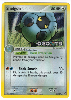 Shelgon 45/107 EX Deoxys Reverse Holo Uncommon Stamped Pokemon Card - Image 1