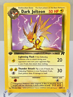 Dark Jolteon 38/82 Team Rocket WOTC Pokemon Card 1st Edition - Near Mint / VLP - Image 1