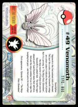Pokemon Cards Venomoth #49 Topps Trading Cards Series 1 MP *2 - Image 2