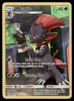 Pokemon Cards Weavile 238/236 Cosmic Eclipse Secret Rare NM - Image 1