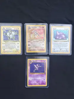 Pokemon TCG Fossil Set Rare 4 Card Bundle: Ditto, Magneton, Kabutops, Haunter - Image 1