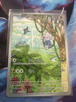 Pokemon TCG Meditite Stellar Crown Holo Illustration Rare Card 153/142 - Image 1