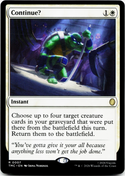 ContinueU [Commander: Teenage Mutant Ninja Turtles] MTG TMC 0007 NM ⚪ - Image 1