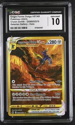 CGC 10 ENGLISH Origin Forme Dialga VSTAR GG68/GG70 Holo Crown Zenith Pokemon - Image 1