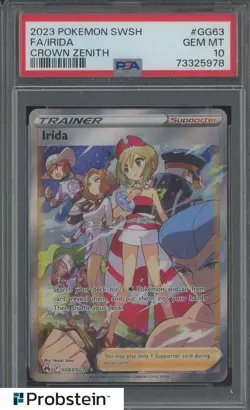 2023 Pokemon SWSH Crown Zenith #GG63 FA Irida PSA 10 GEM MINT - Image 1