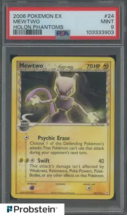 2006 Pokemon EX Holon Phantoms #24 Mewtwo PSA 9 MINT - Image 1