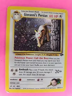 Giovanni Persian Gym Holo Pokemon Card Base WOTC - Image 1