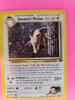 Giovanni Persian Gym Holo Pokemon Card Base WOTC - Image 2