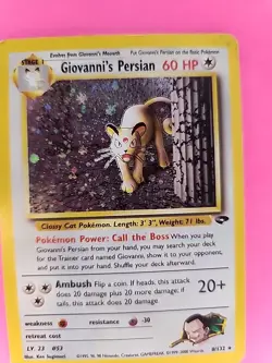 Giovanni Persian Gym Holo Pokemon Card Base WOTC - Image 3