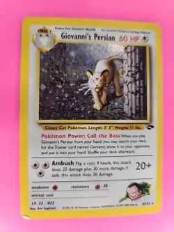 Giovanni Persian Gym Holo Pokemon Card Base WOTC - Image 5