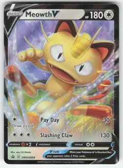 Meowth V SWSH004 Pokemon TCG Sword & Shield Promo Cards NM - Image 1