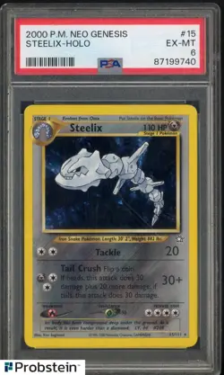 2000 Pokemon Neo Genesis #15 Steelix Holo PSA 6 EX-MT - Image 1