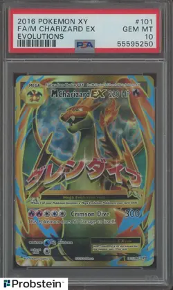 2016 Pokemon XY Evolutions #101 FA M Charizard EX PSA 10 GEM MINT - Image 1