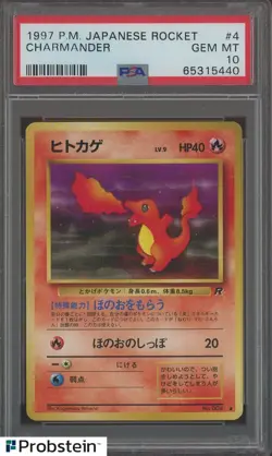 1997 Pokemon Japanese Rocket #4 Charmander PSA 10 GEM MINT - Image 1